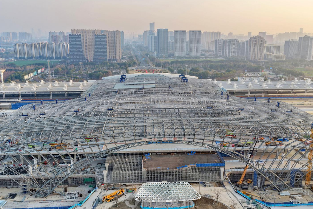 视频 | 新建南通站站房800多名工人施工忙